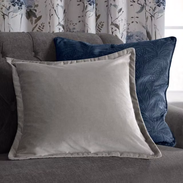 Laura Ashley Hanya Square Filled Cushion in Dark Dove Grey, W/D/H: 45 x 45 x 45 cm