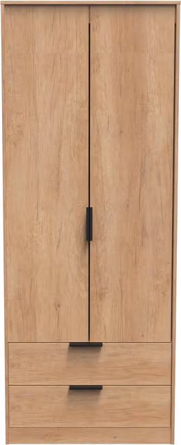 2 U Fuji Ready Assembled 2 Door 2 Drawer Wardrobe in Natural – 1