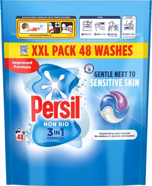Persil Non-Bio 4 in 1 Laundry Detergent Capsules, 48 Washes