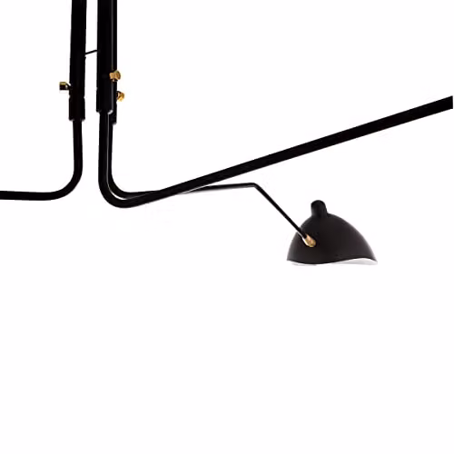 Netlighting Davis Industrial Retro 6 Light Semi Flush Ceiling Light, Black, E27