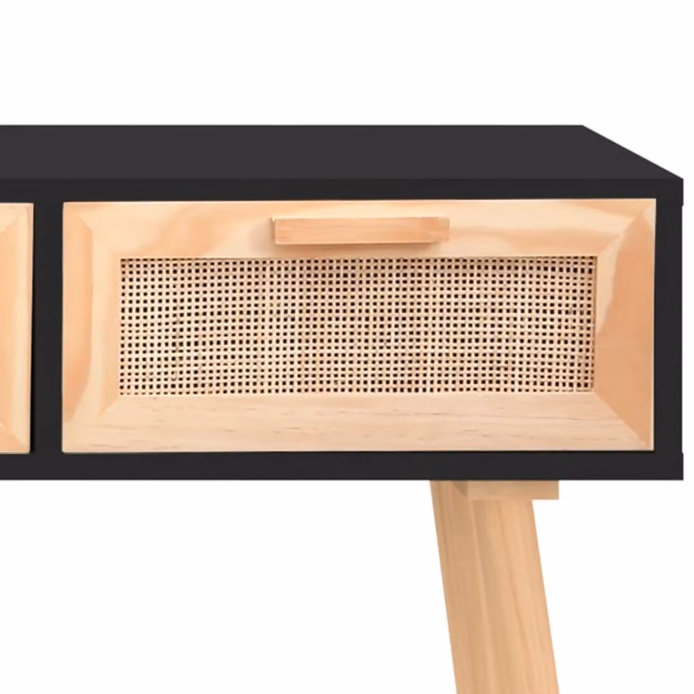 Berkfield Home Decorative Console Table in Black Solid Pine Wood, W/D/H: 105 x 30 x 75 cm – 3