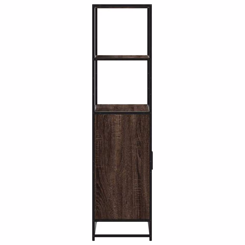 Berkfield Home Industrial Highboard in Brown Oak with Metal Accents, W/D/H: 68 x 35 x 139 cm – 3