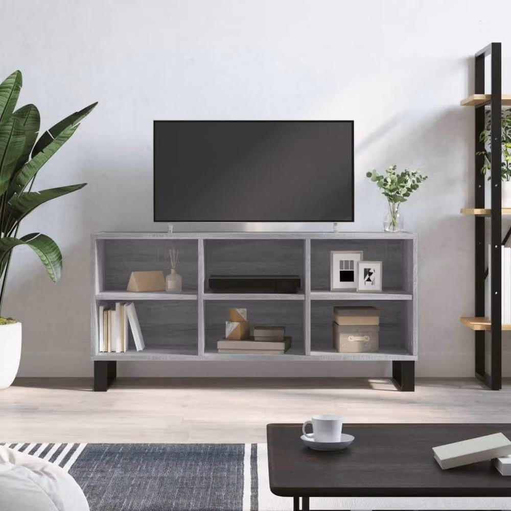Berkfield Home Modern Grey Sonoma TV Cabinet W/D/H: 103.5 x 30 x 50 cm – 2