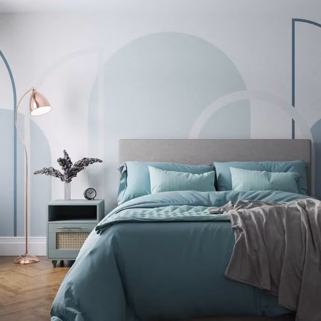 Superfresco Easy Linear Arch Blue Print To Order Geometric Modern Mural W: 300 cm, H: 280 cm