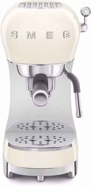 Smeg ECF02CRUK Espresso Coffee Machine with 15 Bar Pump and Steam Wand, 1350W, Beige