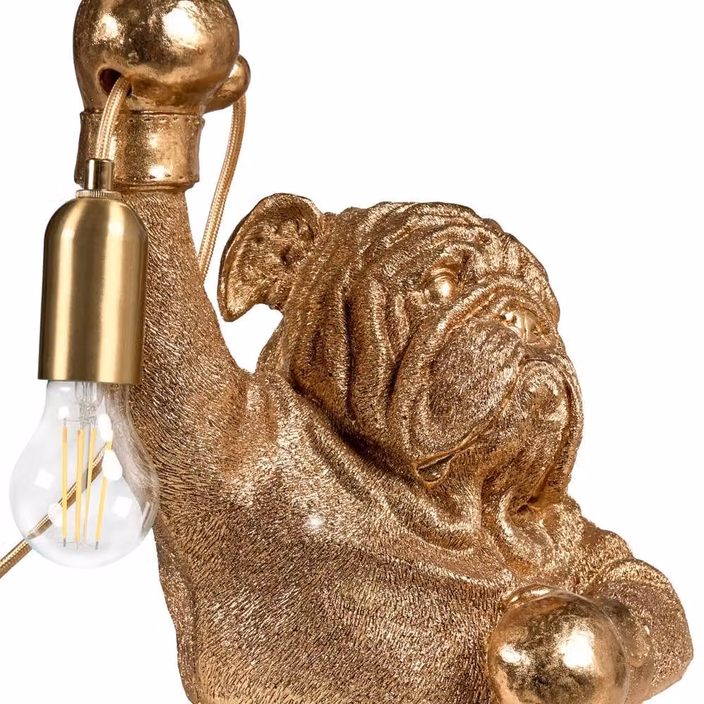 Wyld and Coco Gold Dog-Shaped Polyresin Table Lamp – 2