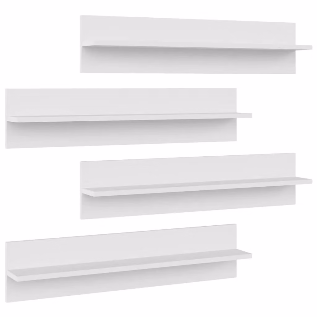 Berkfield Home Wall Shelf, 4 Piece Set, White, W: 80 cm, D: 18 cm, H: 11.5 cm – 2