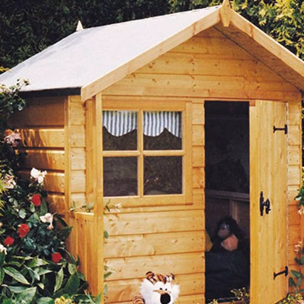 Shires Club Playhouse Kids Wood Wendy House in Brown – 2