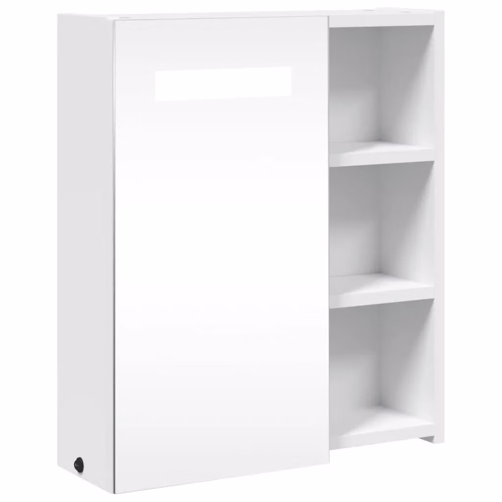 Berkfield Home LED Bathroom Mirror Cabinet in White, W/D/H: 45 x 13 x 52 cm – 2