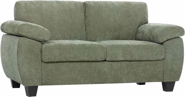 HOMCOM 2 Seater Chenille Sofa with Spring Core Cushions in Dark Green – 1