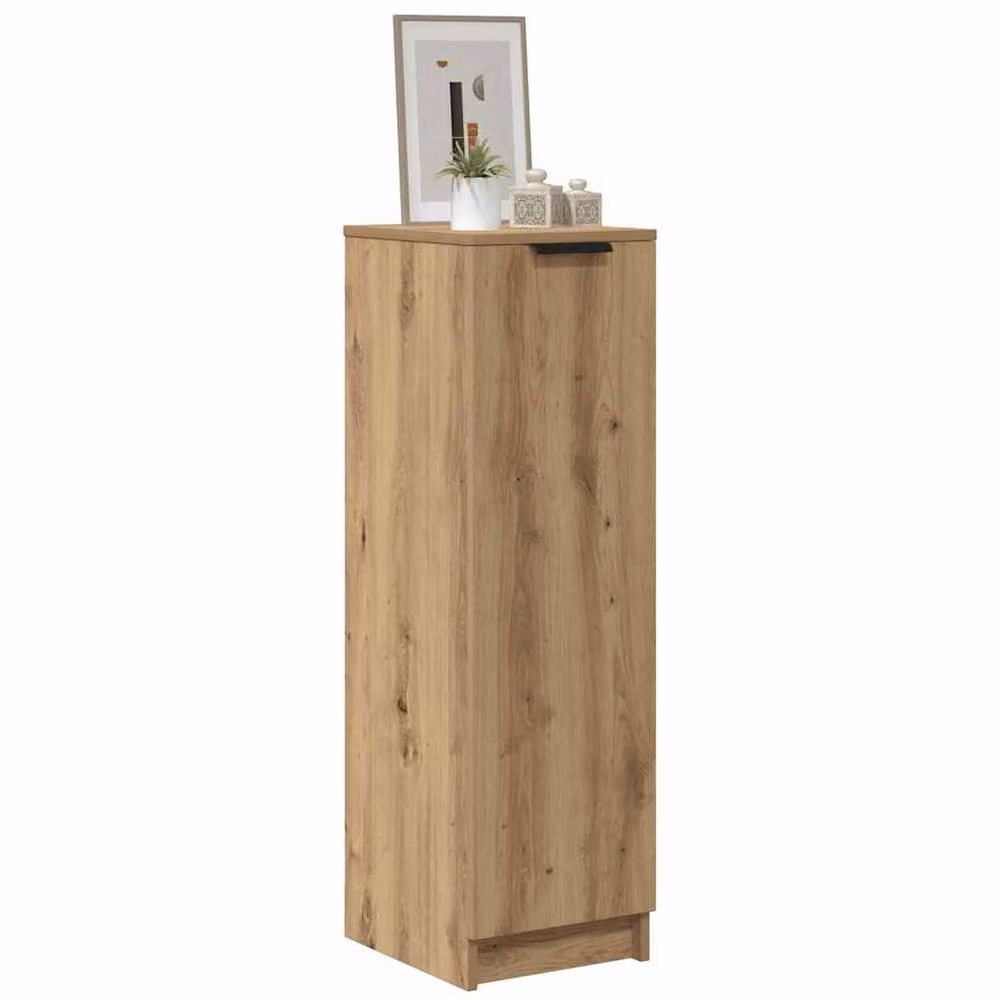 Berkfield Home Artisan Oak Shoe Cabinet in Brown, W/D/H: 29.5 x 35 x 100.5 cm – 2