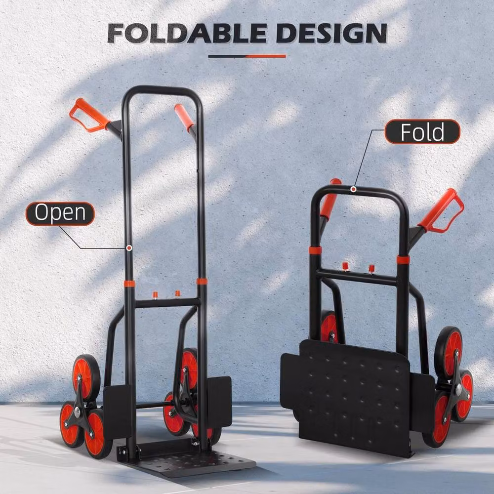 Kelvenix 6-Wheel Folding Steel Trolley Hand Truck in Black, W: 52 cm, H: 106.5 cm – 3