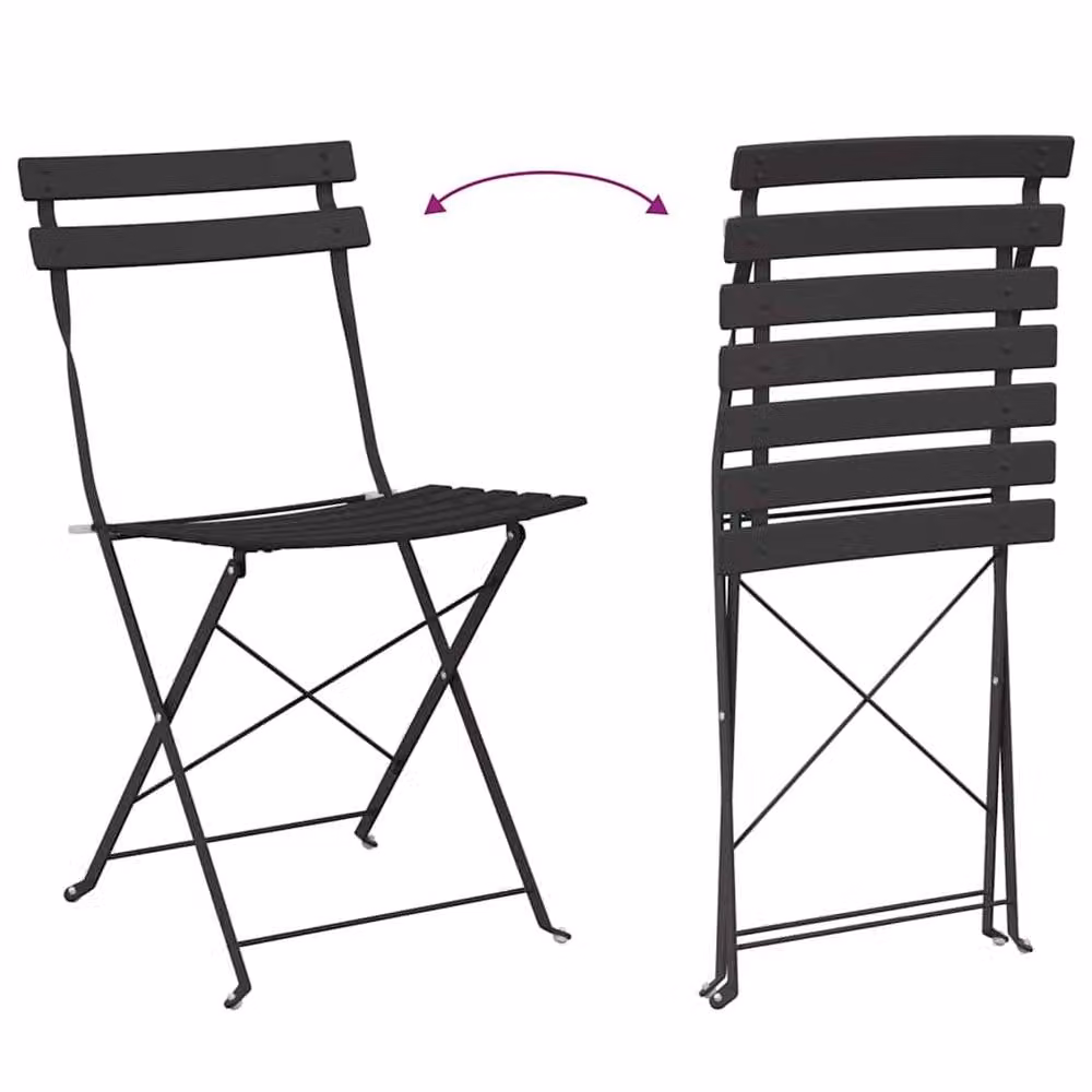 Berkfield Home Anthracite Metal Foldable Outdoor Chairs in Black – 6