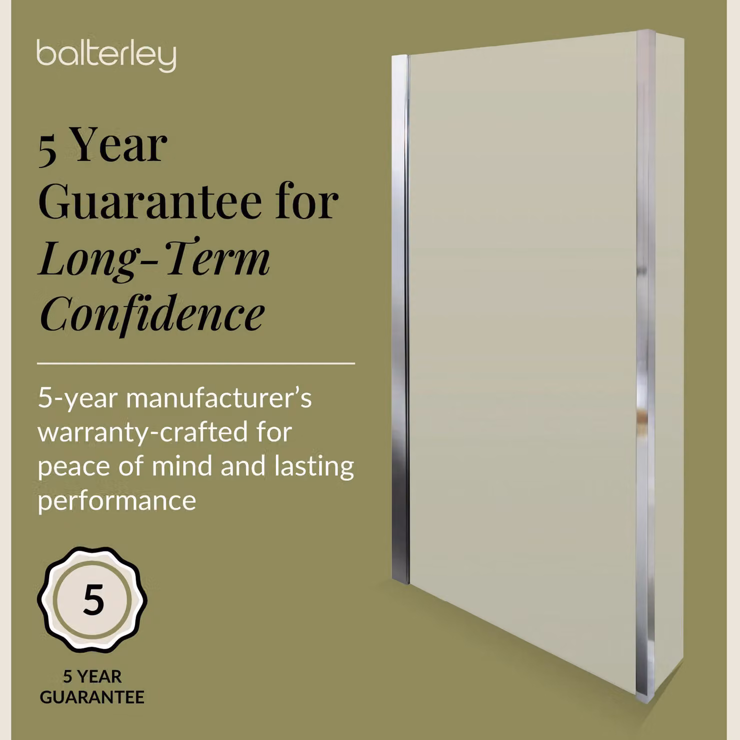 Balterley Reversible L Shaped Corner Bath Screen in Silver with 6mm Clear Toughened Safety Glass – 3