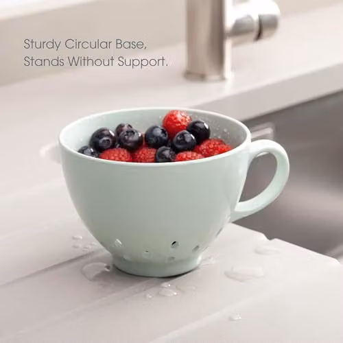 Zeal Melamine Berry Colander with Handles, Green, 10 cm – 3