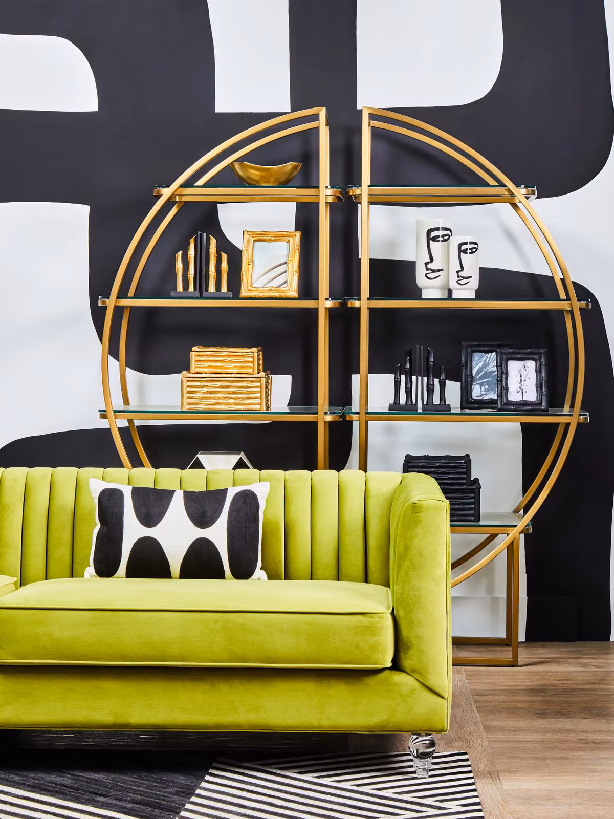 Orsina Mid Century 3 Seat Green Velvet Upholstered Sofa, W: 230 cm, D: 69 cm, H: 69 cm – 2