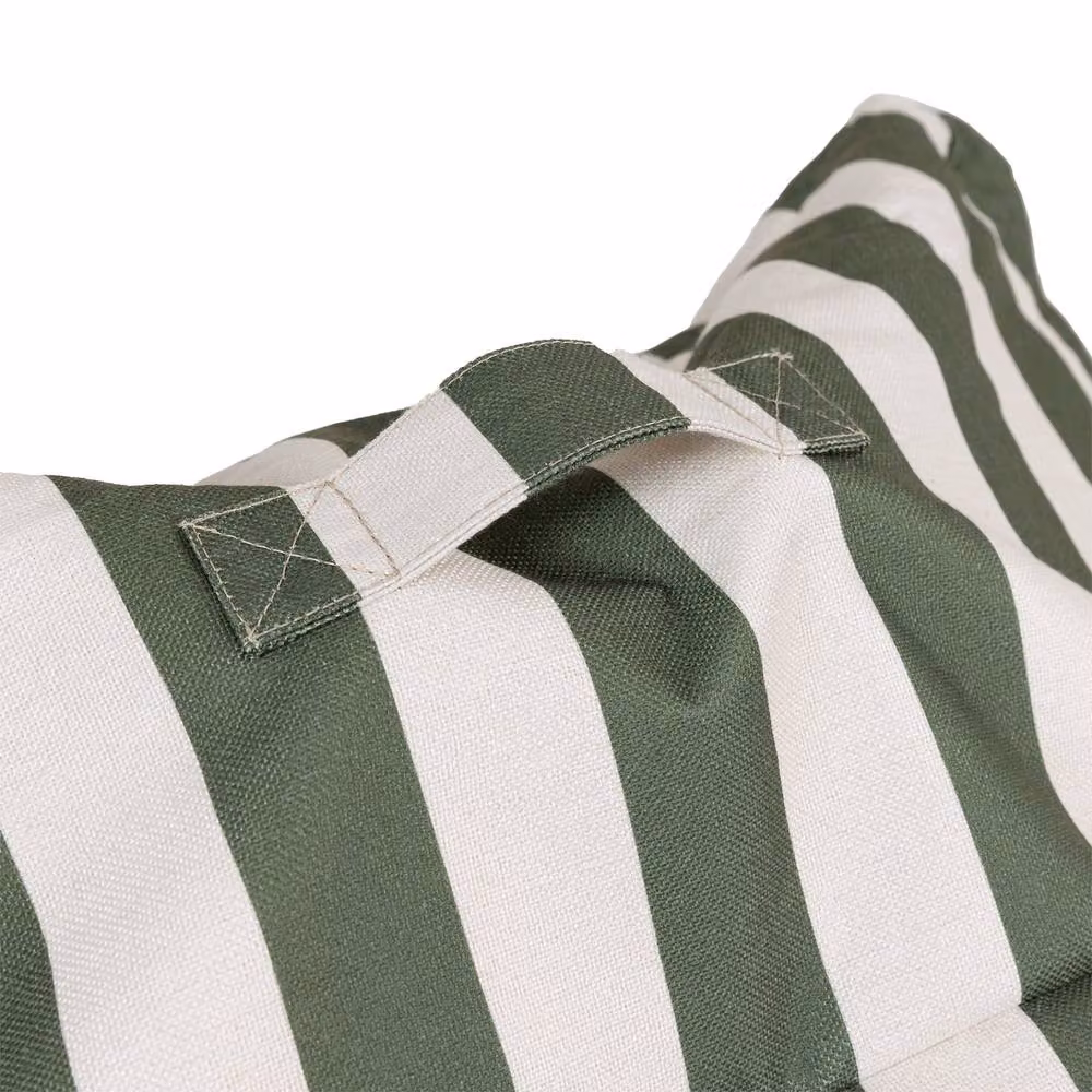 ICON Natalia Stripe Soft Woven Kyoto Armchair, Bean Bag and Footstool in Olive Green – 6