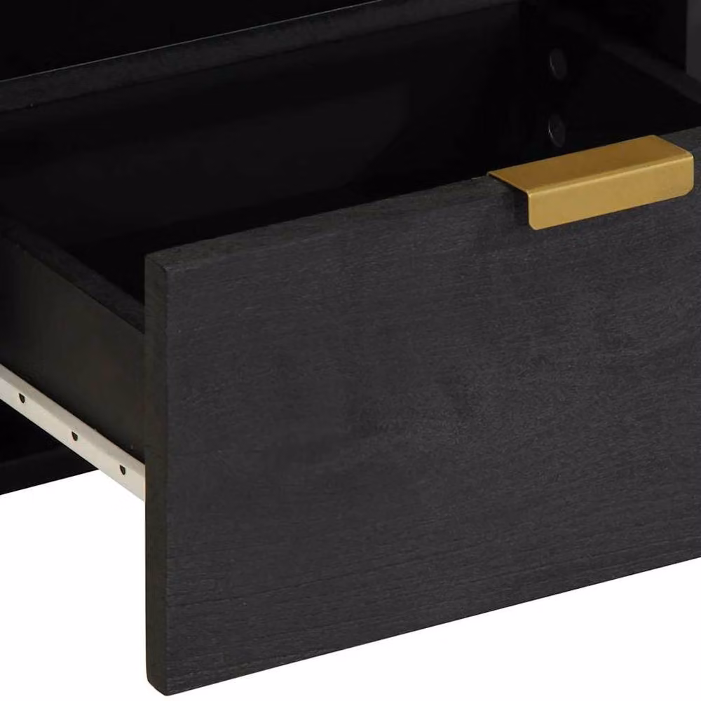 Berkfield Home Classic Bedside Cabinet in Black, W/D/H: 40 x 33 x 46 cm – 5