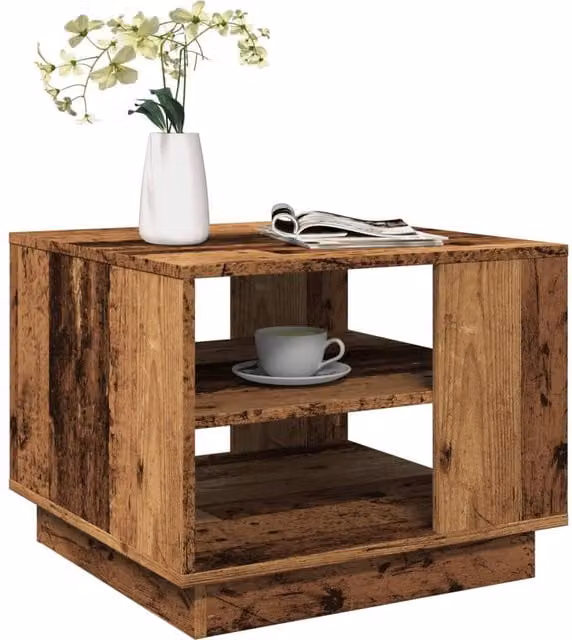 Berkfield Home Old Wood Coffee Table in Brown, W/D/H: 55 x 55 x 42 cm