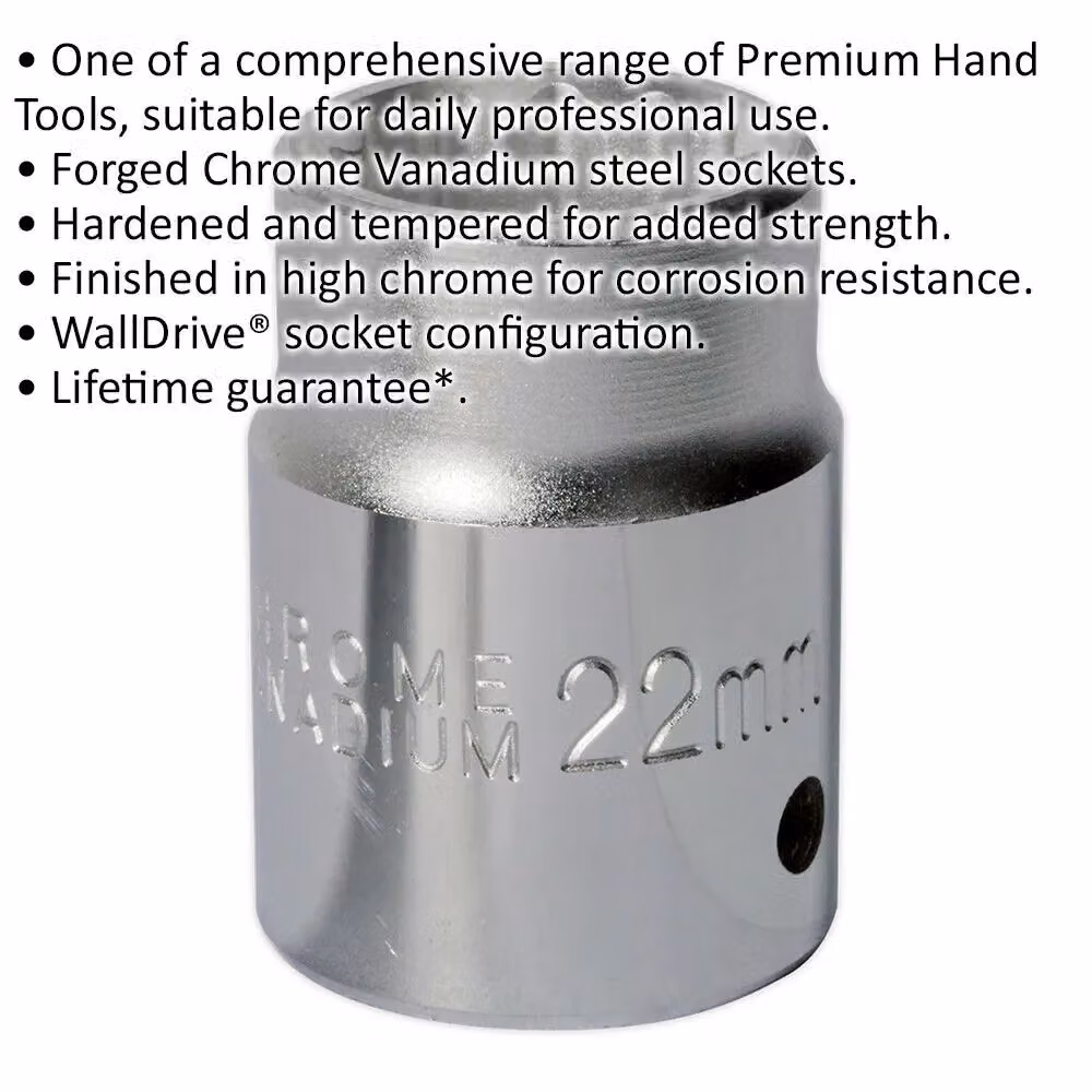 Loops 22mm Forged Steel Drive Socket, 3/4 inch Square Drive, Chrome Vanadium, Silver – 2