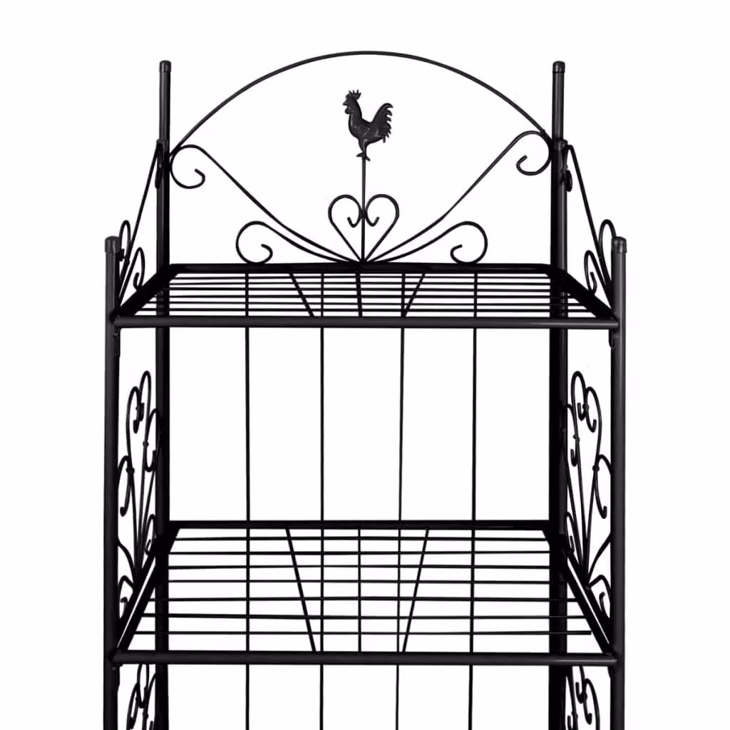 Berkfield Home Square Plant Rack in Matt Black Steel – 3