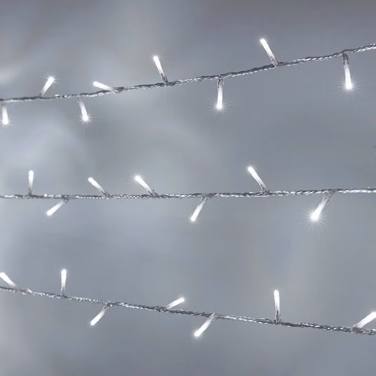Lights4fun Essential Connect White Connectable Fairy Lights with Transparent Cable and Timer