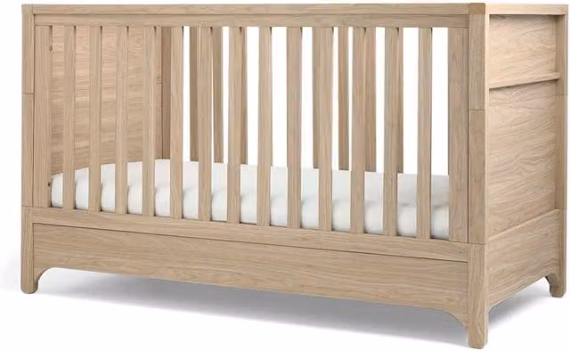 Mamas & Papas Barton Cot Bed in Brown with Drop Side
