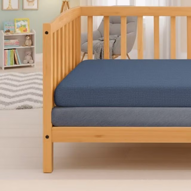 MHG Living Pack of 2 Baby Cot Fitted Sheets in Blue Cotton Jersey