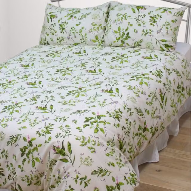 Kitchenwise Herb Garden Floral Duvet Cover Set in Multicolour, 90 x 200 cm