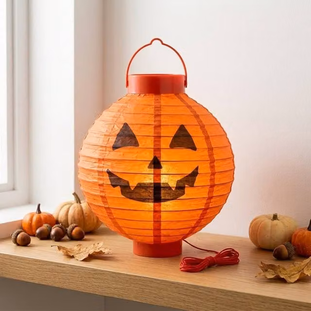 Garden Greatness Halloween Pumpkin Light Up Lantern in Orange and Multicolour