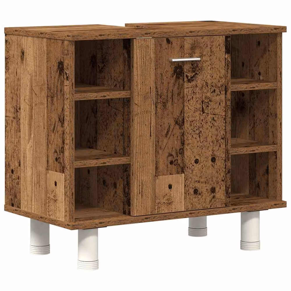 Berkfield Home 4 Piece Rustic Brown Bathroom Furniture Set in Engineered Wood – 4