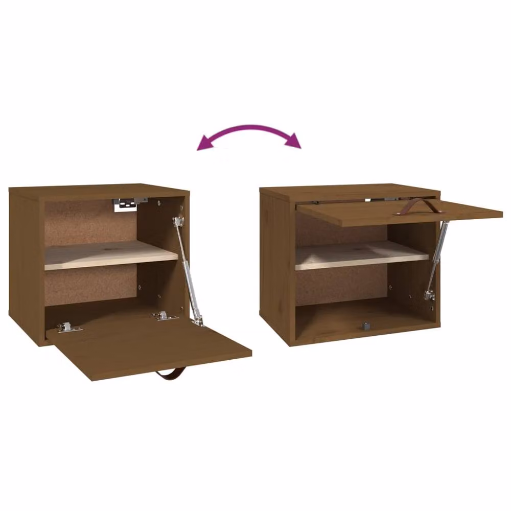 Berkfield Home Wall Cabinet in Honey Brown, Solid Wood Pine, W/D/H: 40 x 30 x 35 cm – 3