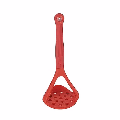 Colourworks Red Silicone Masher with Ergonomic Grip and Hanging Loop