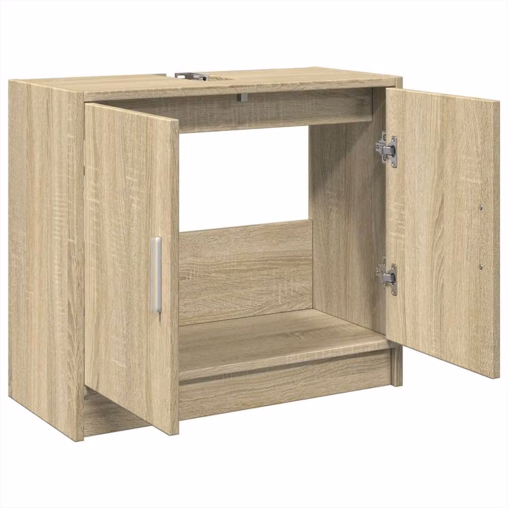 Berkfield Home Sonoma Oak Sink Cabinet in Light Tan, W/D/H: 63 x 29 x 55 cm – 3
