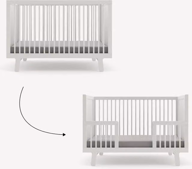 Oeuf NYC Sparrow Cot Bed Conversion Kit in White