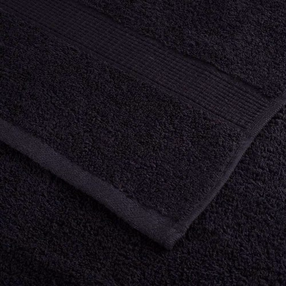 Berkfield Home SOLUND Premium Cotton Terry Towels, 2 Pack, Black, W: 100 cm, L: 200 cm, 600 gsm – 4