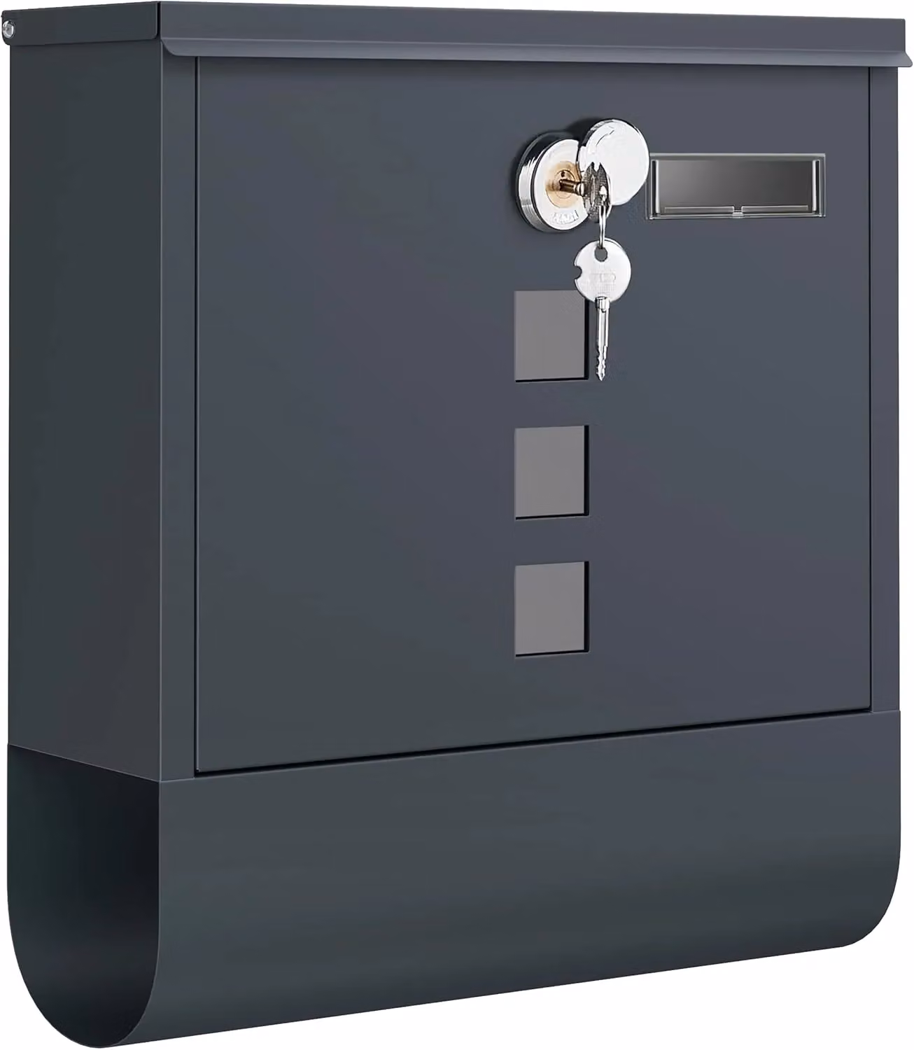 SONGMICS Wall Mounted Steel Letterbox in Anthracite Grey, W/D/H: 33.8 x 30.8 x 10.0 cm – 7