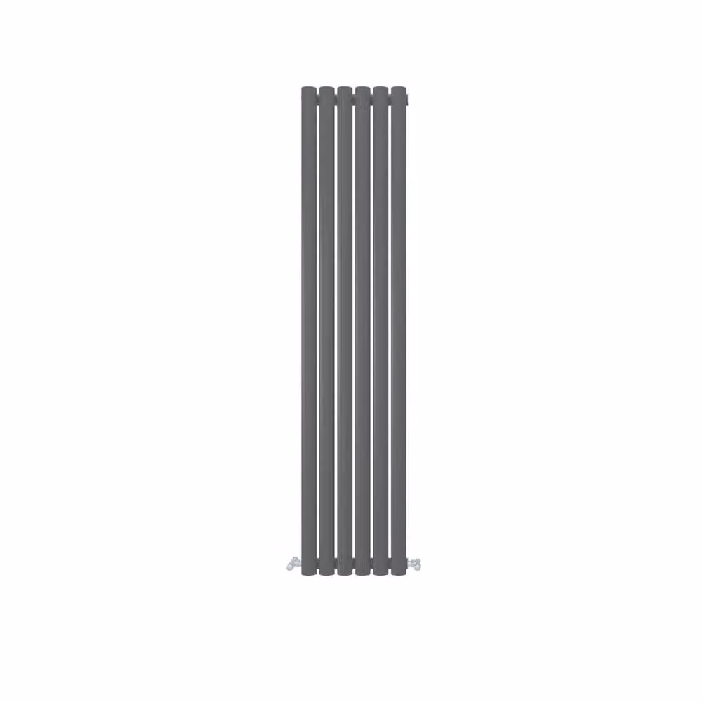 Banyetti Orva Anthracite Vertical Double Oval Column Radiator, Grey, H: 160 cm, W: 35.4 cm – 4