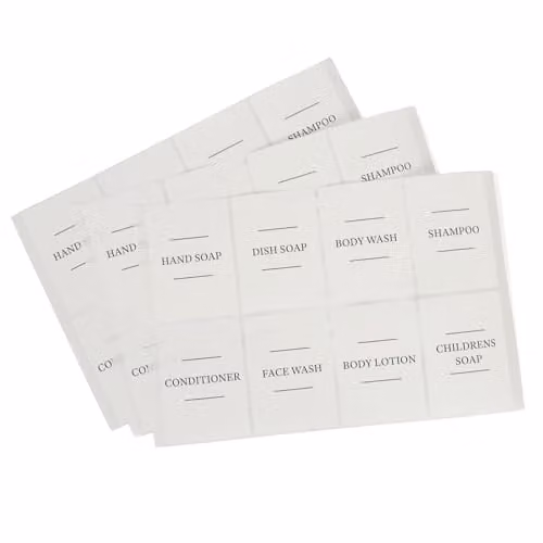 Harbour Housewares 24 Piece Soap Dispenser Labels Set in White
