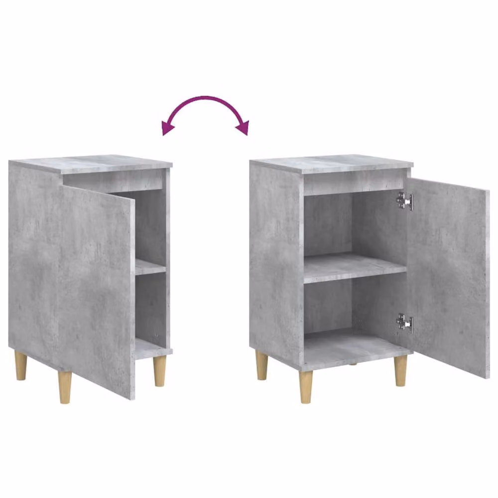 Berkfield Home Bedside Cabinet in Concrete Grey, W/D/H: 40 x 35 x 70 cm – 3