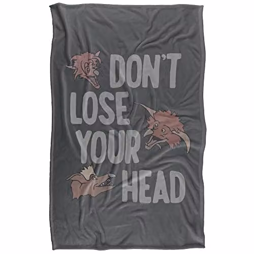 LOGOVISION Jim Henson Labyrinth Don't Lose Your Head Super Soft Fleece Throw Blanket, Multicolour and Grey, W: 91 cm, D: 147 cm