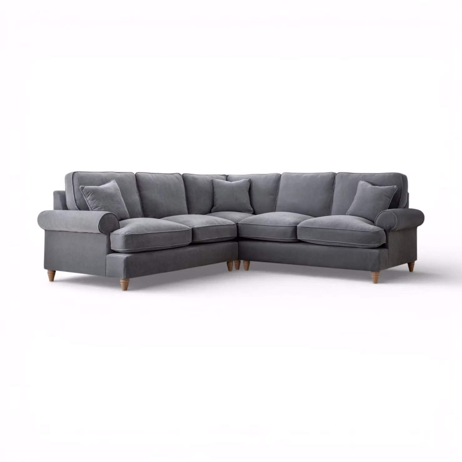The Great Sofa Company Ezra Large Textured Velvet Left-Facing Corner Sofa in Grey – 2