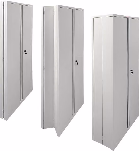 Phoenix Safe Company Grey Metal 2 Door Stationery Cupboard with Adjustable Shelves and Key Lock SCF1891GGK – 1