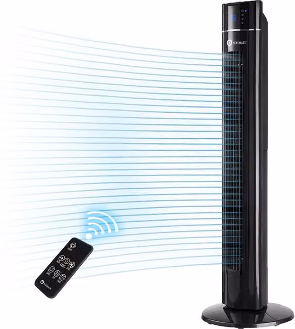 PureMate 43-inch Tower Fan with Air Purifier and Aroma Function in Black – 1