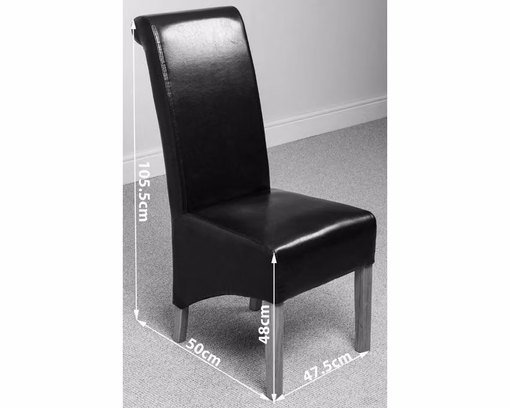 Thats Furniture Dakota Oak Dining Table and 4 Black Leather Chairs Set, W: 127 cm, D: 82 cm, H: 77 cm – 8