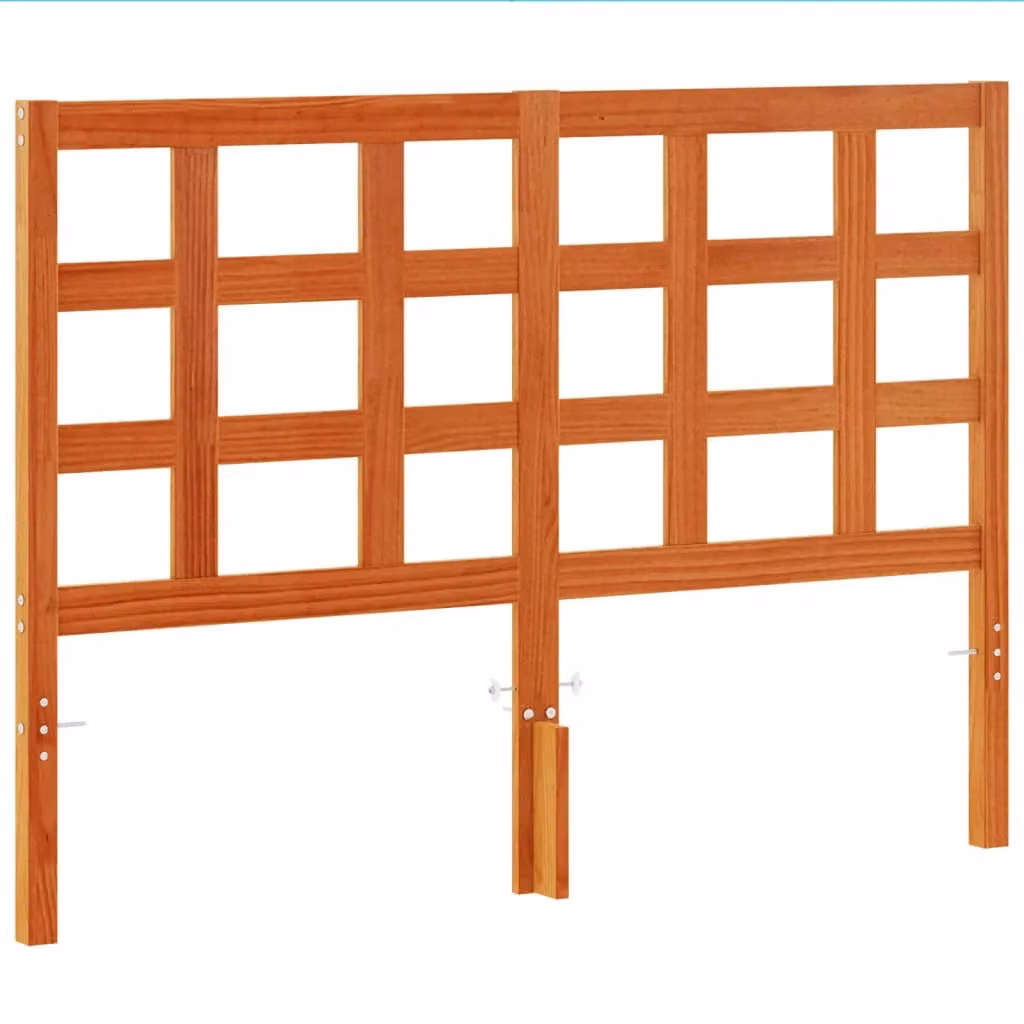Berkfield Home Rustic Solid Wood Pine Headboard in Wax Brown, Width: 135 cm – 2