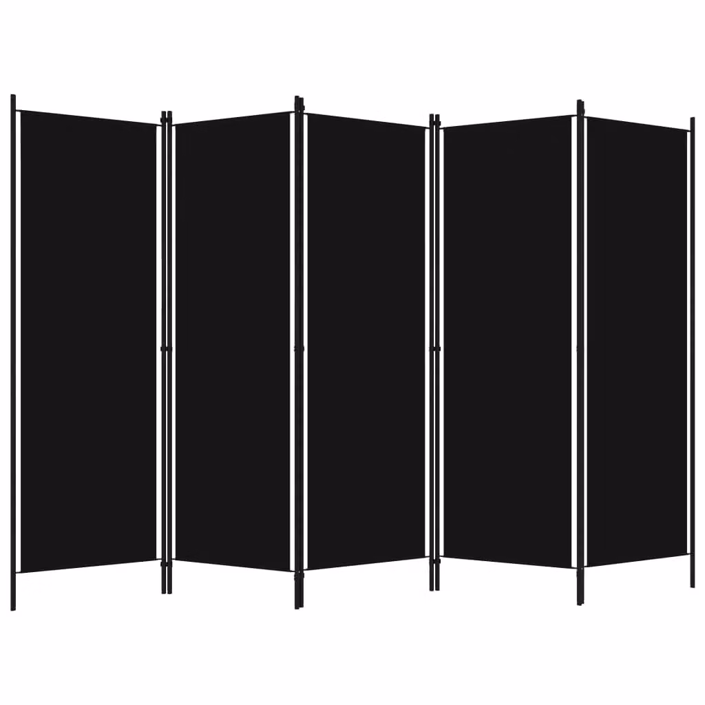 Berkfield Home 5-Panel Modern Room Divider in Black, W/H: 250 x 180 cm – 2