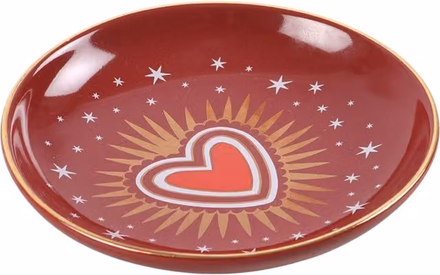 Kingsbury Gifts Red Ceramic Sacred Heart Trinket Dish and Jewellery Holder