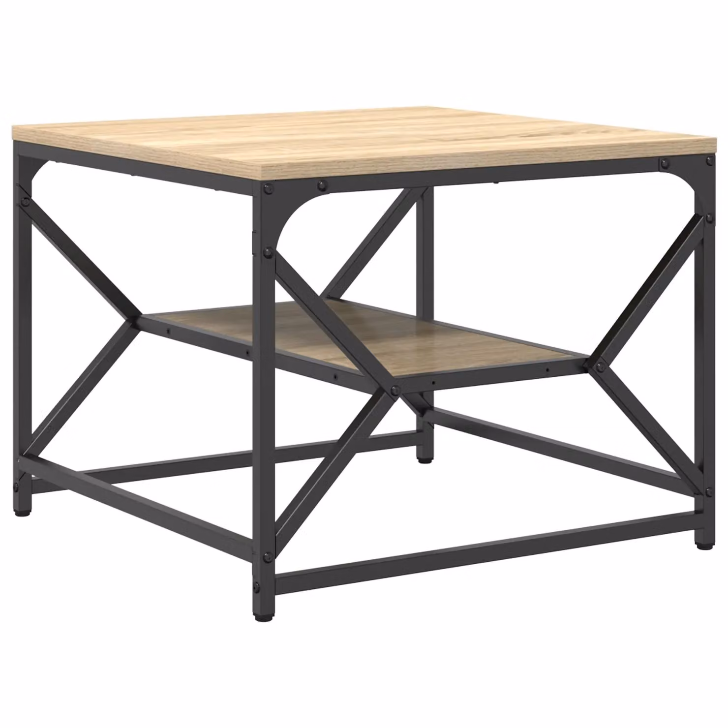 Berkfield Home Coffee Table with Shelf in Sonoma Oak, Beige, W/D/H: 51 x 50 x 40 cm – 2