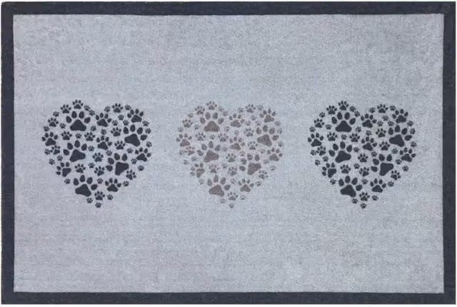 The Rug Shop UK Grey Modern Abstract Graphic Machine Washable Mat, W: 50 cm, D: 75 cm